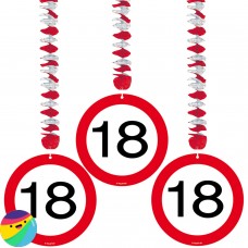 Viseča spirala s prometnim znakom za 18 let